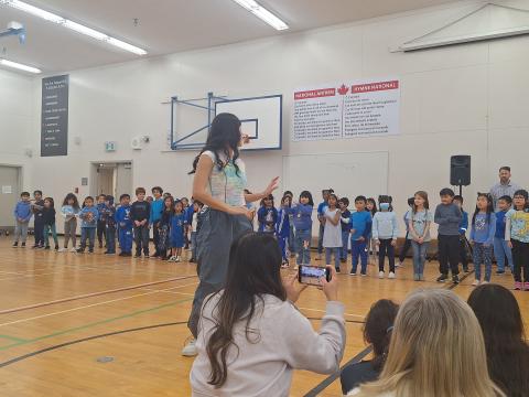Gabriella leading our students into their steps